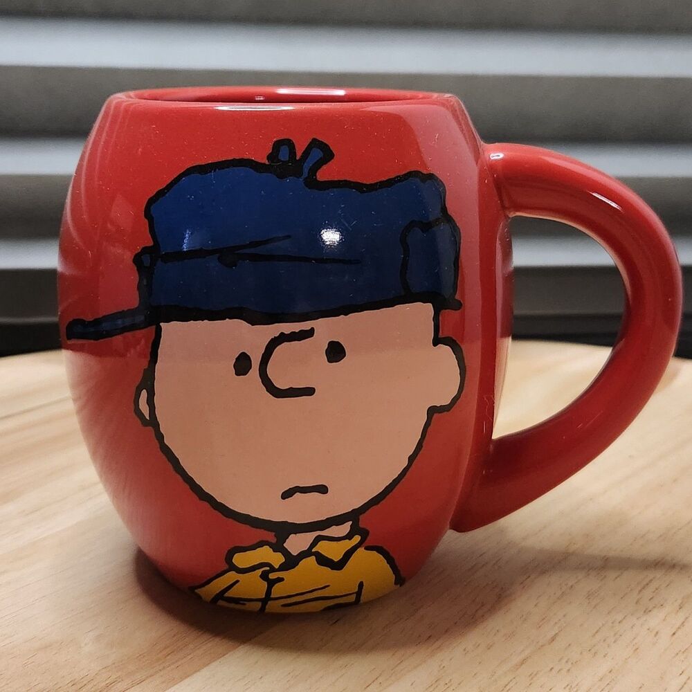 Peanuts Charlie Brown “Good Grief” Snow Globe Mug 2017 Red